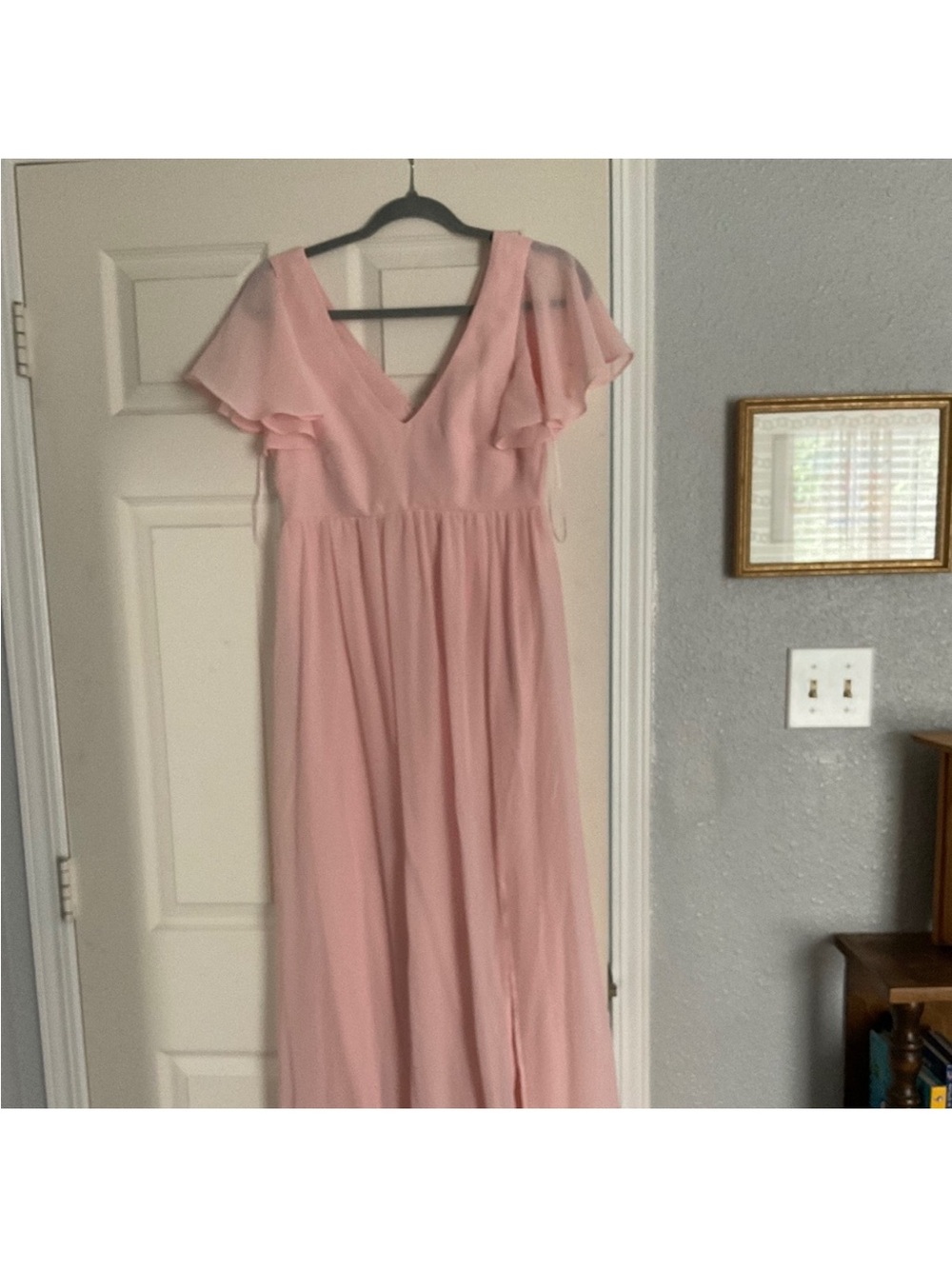 Birdy Grey Pink Flutter Sleeve Hannah Bridesmaid Dress S